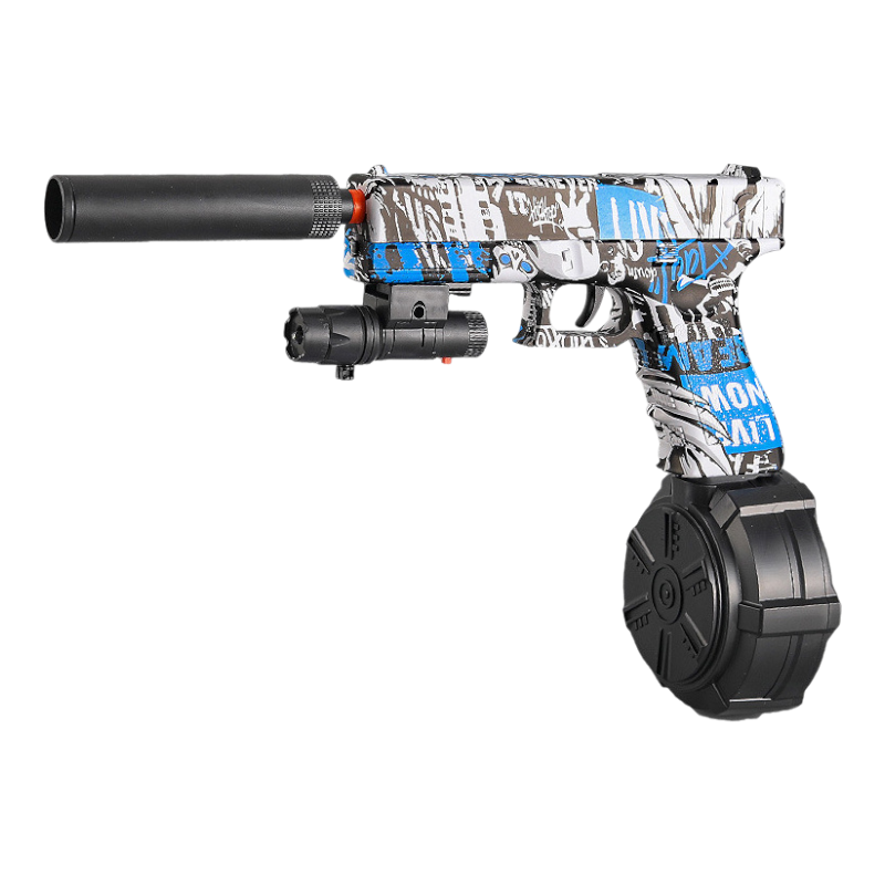 Glock 18 blue graffiti gel blaster electric pistol for cool performance