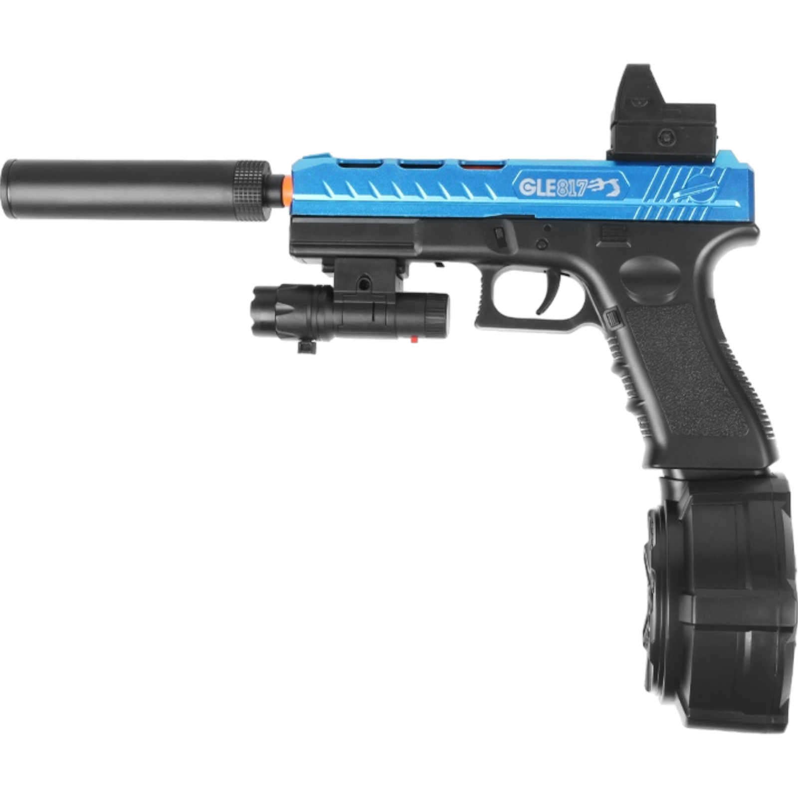 Glock 18 holographic by SKD electric gel blaster in black and blue for style