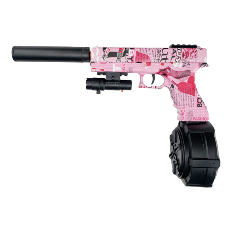 Glock 18 pink graffiti gel blaster electric pistol for fun aesthetics