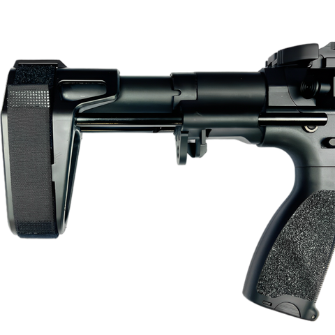 PDX gel blaster by Jingji with steel barrel, adjustable PDW buttstock, and high accuracy.