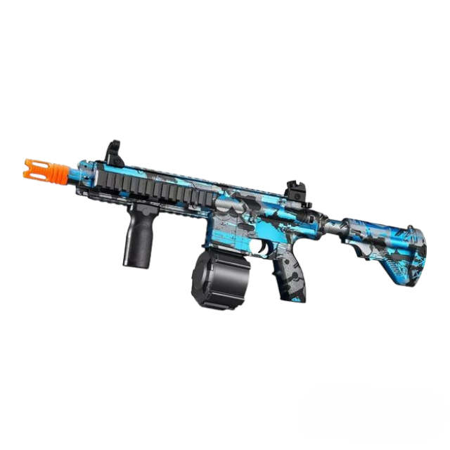 M416 Gel Blaster Blue with Drum Magazine and Versatile Firing Modes