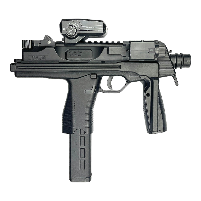 MP9 gel blaster by LEHUI with nylon body, high firepower, and removable tactical accessories.