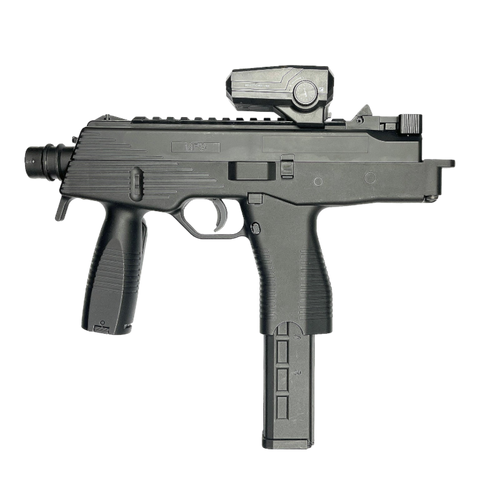 MP9 gel blaster by LEHUI with tactical black finish, customizable accessories, and smooth firing mechanism.