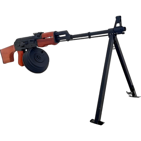 XIANGWEISHE RPK gel blaster with adjustable bipod, nylon receiver, and high-capacity drum magazine.