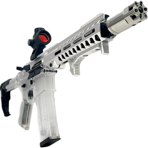 SLR 3.0 Transparent Gel Blaster with semi/full-auto modes, ergonomic grip, and tactical design.