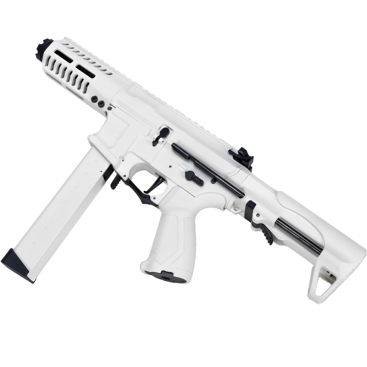 White ARP9-5.0 Gel Blaster with Metal Gear and Fire Control Chip